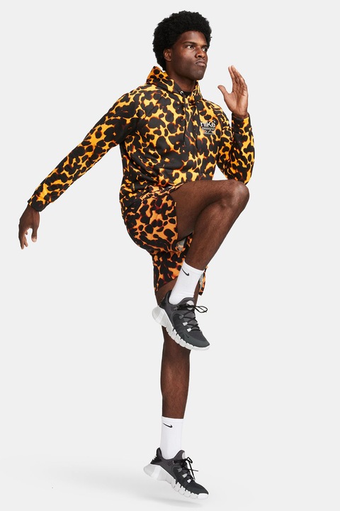 Nike, Шорти Unlimited Studio '72 с Dri-FIT за футбол и бейзбол, Черен/Оранжев, XL