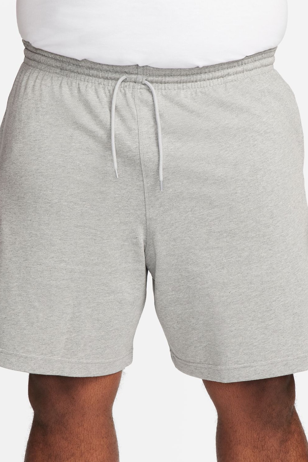 Nike, Bermude cu snur in talie Club, Gri deschis melange, XL