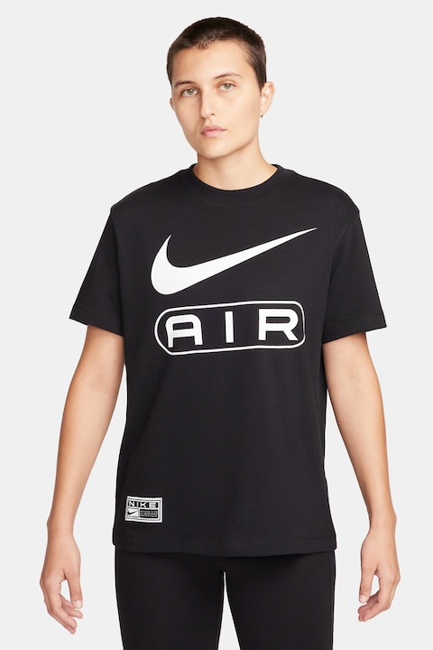 Nike, Тениска Air с овално деколте, Бял/Черен