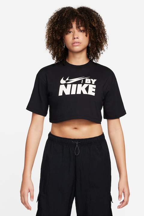 Nike, Къса памучна тениска, Бял/Черен