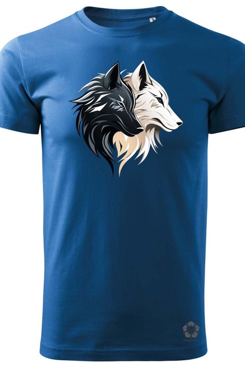 Мъжка тениска Magnolion Black and white wolves v1, Небесно синьо, XL