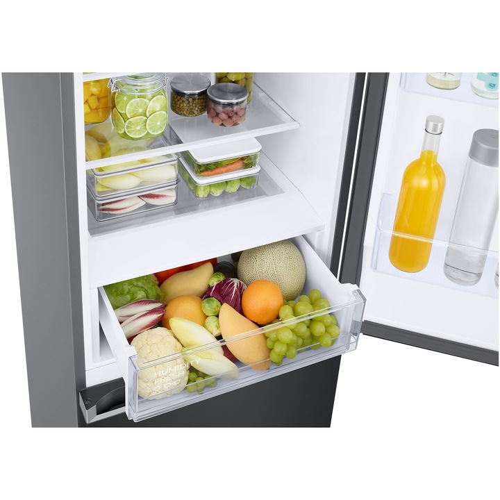 Combina frigorifica Samsung RB38C650EB1/EF, 386 l, Total No Frost, All-Around Cooling, Compresor Digital Inverter, Dozator apa, WiFi, Clasa E, H 203 cm, Dark Inox