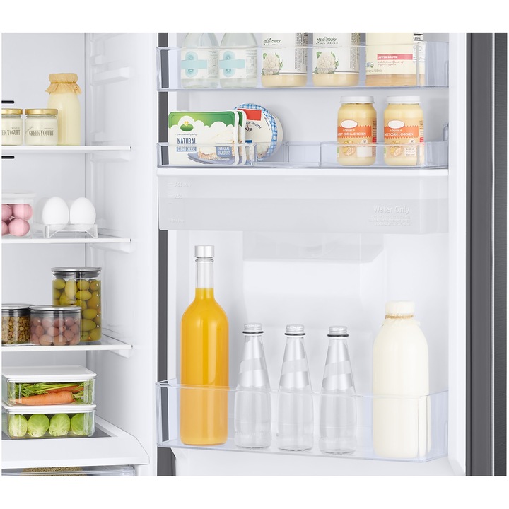 Combina frigorifica Samsung RB38C650EB1/EF, 386 l, Total No Frost, All-Around Cooling, Compresor Digital Inverter, Dozator apa, WiFi, Clasa E, H 203 cm, Dark Inox