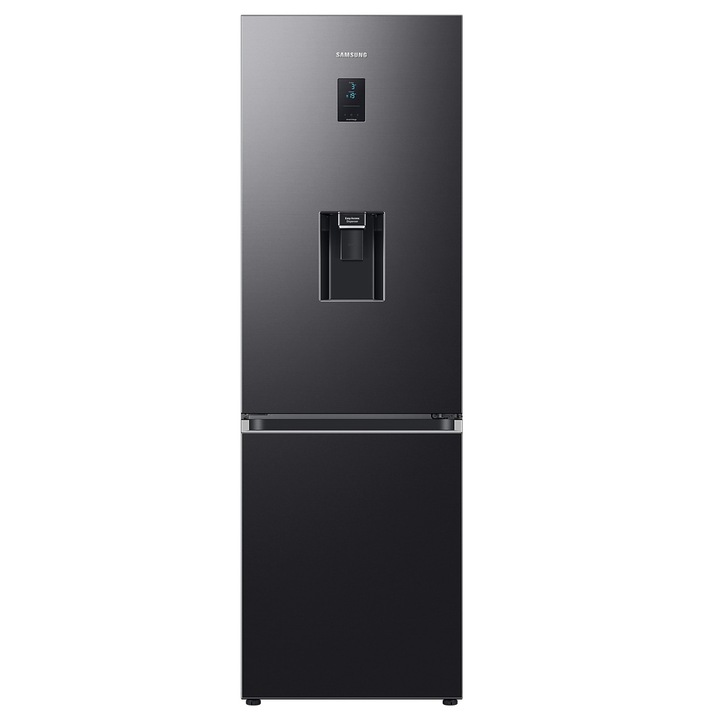 Combina frigorifica Samsung RB34C652EB1/EF, 341 l, Total No Frost, All-Around Cooling, Compresor Digital Inverter, Dozator apa, WiFi, Clasa E, H 185 cm, Dark Inox