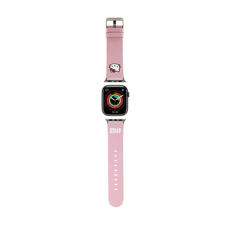 Смарт каишка Hello Kitty Strap Kitty Head, за часовник Apple Watch 38/40/41 мм, розова