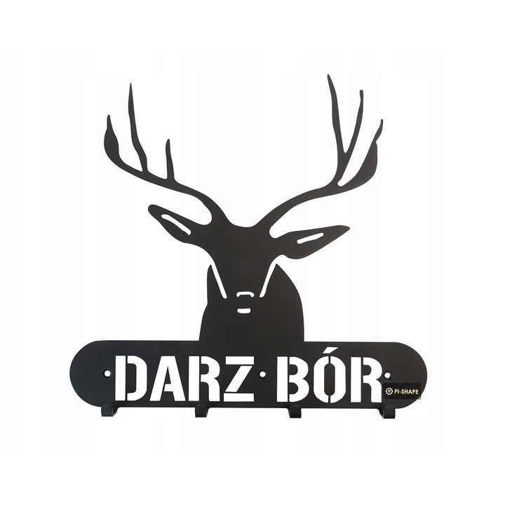 Cuier de perete, Metal, 31x32 cm, Negru