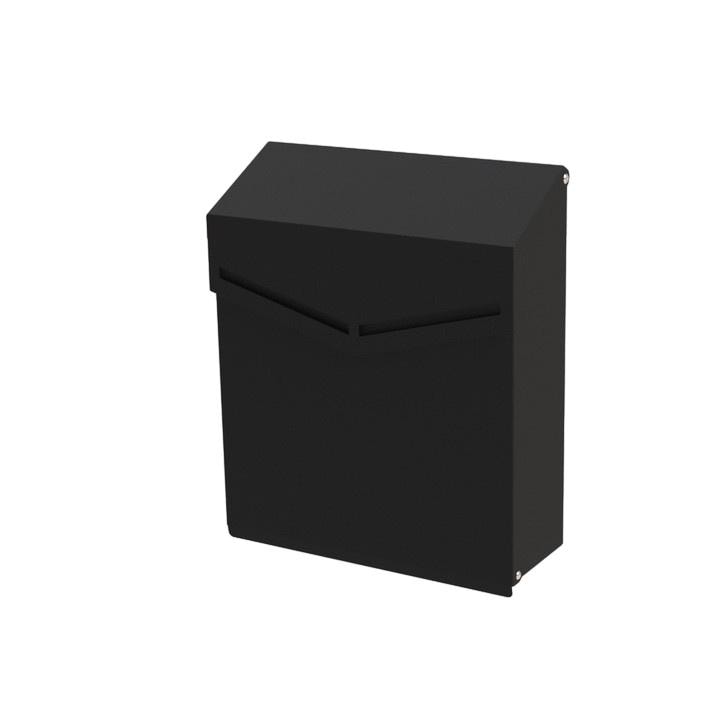 Комплект пощенска кутия с два ключа, Поцинкована стомана, Черен