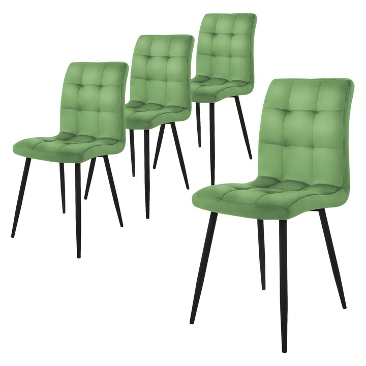 Комплект от 4 стола за трапезария, ML-Design, кадифе, 41 x 49 x 89 см, лесно и бързо сглобяване