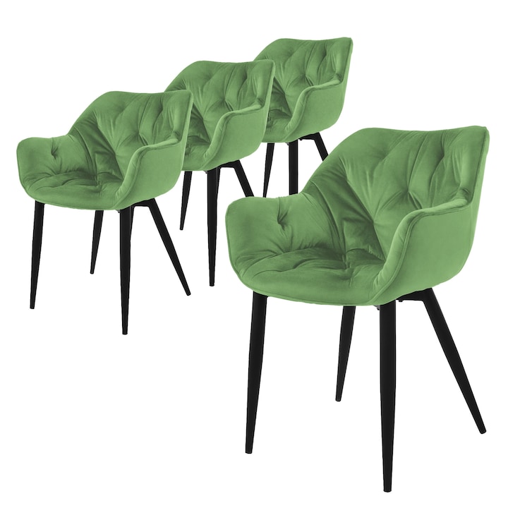 Комплект от 4 стола за трапезария, ML-Design, кадифе, градински чай, 59 см x 67 см x 83 см, модерен дизайн, лесно и бързо сглобяване