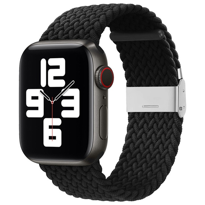 Curea pentru Apple Watch 1/2/3/4/5/6/7/8/9/10/SE/SE 2 (38/40/41/42mm) - Techsuit Watchband (W032) - Black