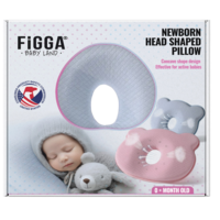 Perna bebelusi FiGGA® pentru formarea capului, Anti Plagiocefalie, Spuma cu memorie, Husa de protectie, Albastru