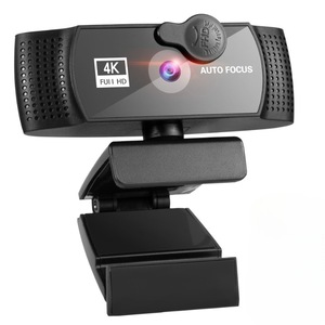Camera Web, IMODIX®, Webcam 4K Full HD, 8 Milioane De Pixeli, Microfon Dublu Cu Reducere Zgomot De Fundal, Auto-Focus, Corectie Automata De Culoare, Unghi De Filmare De 120°, Capac Intimitate, Trepied, Ajustabil, Negru