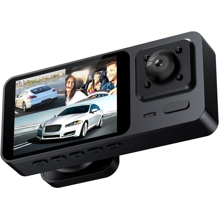 Тройна камера за кола, TSS-W10-W, Full HD, 2" LCD екран, Wi-Fi връзка, G сензор, Детекция на движение, Нощно виждане, Слот за карта