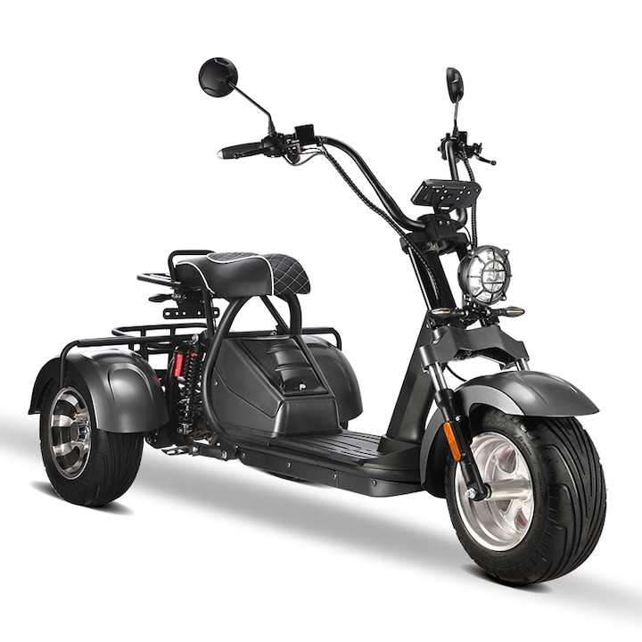 Elektromos robogó, HM3.0 modell, 2000 W-os motor, 12Ah akkumulátor, Fekete