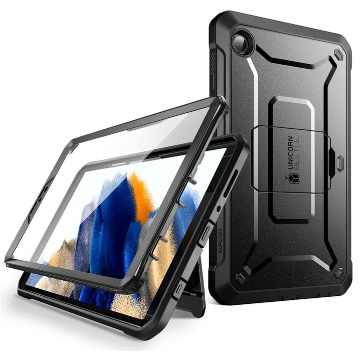 Калъф Supcase Unicorn Beetle Pro, съвместим с Samsung Galaxy Tab A9 8,7 инча, Защита на дисплея, Черен