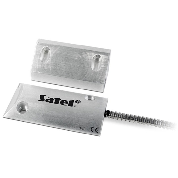 Senzor De Contact, Satel, B-4S, 88,9x44,5 mm, Montaj Pe Suprafata Prindere Cu Suruburi, Carcasa Metalica Hermetica, Imbunatatita, Cablu Cu Protectie Metalica