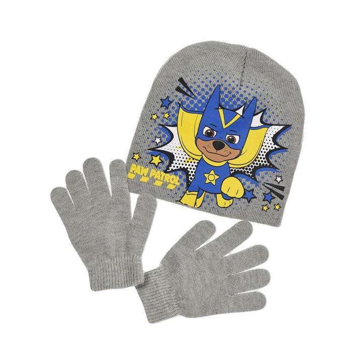 Set caciula si manusi Paw Patrol 12380, Gri