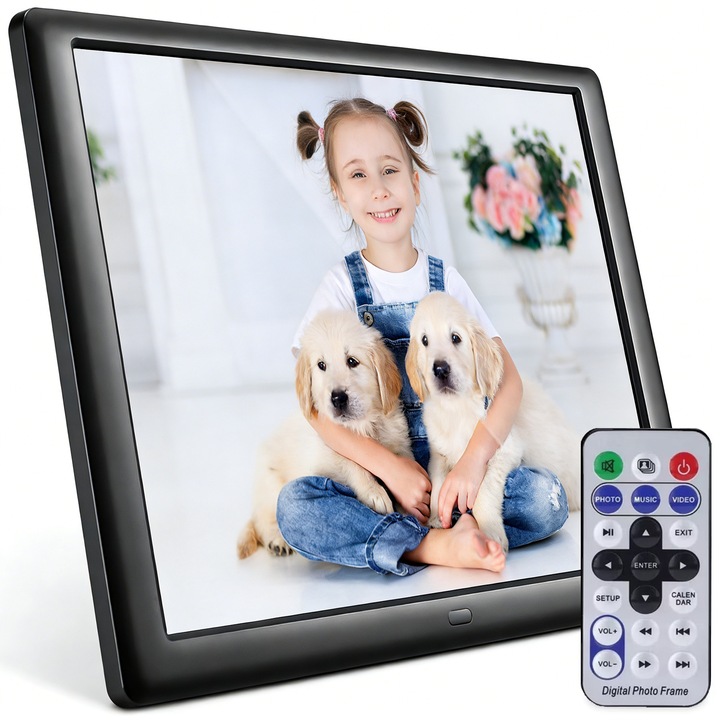 Rama Foto Digitala Multifunctional, Dytimeem, E321, Album electronic, 10.1 inch, 1280x800 IPS, Player MP3/MP4, Calendar, Ceas de alarma, Poze/Video, Difuzor, Jack 3.5mm, Slot USB, Card SD, Negru