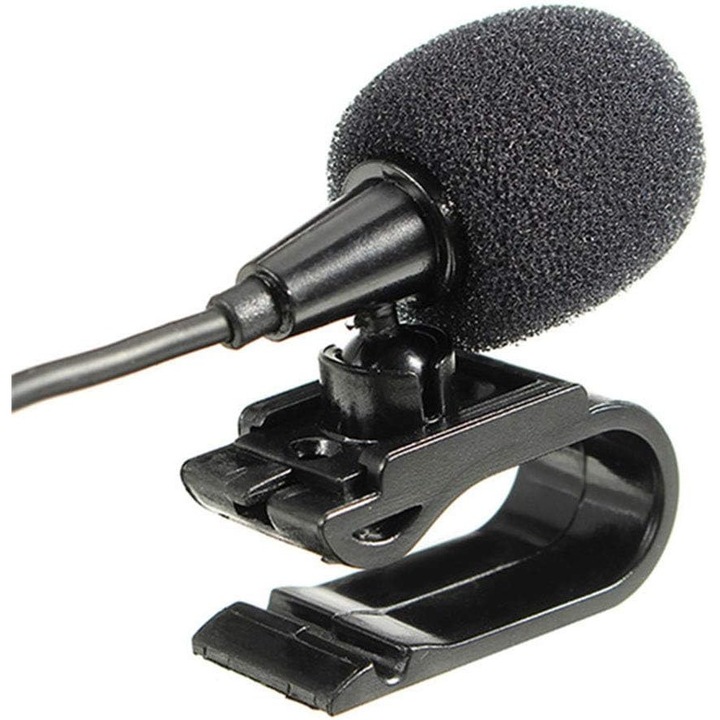 Microfon extern auto, Sunmostar, 3.5 mm, Negru