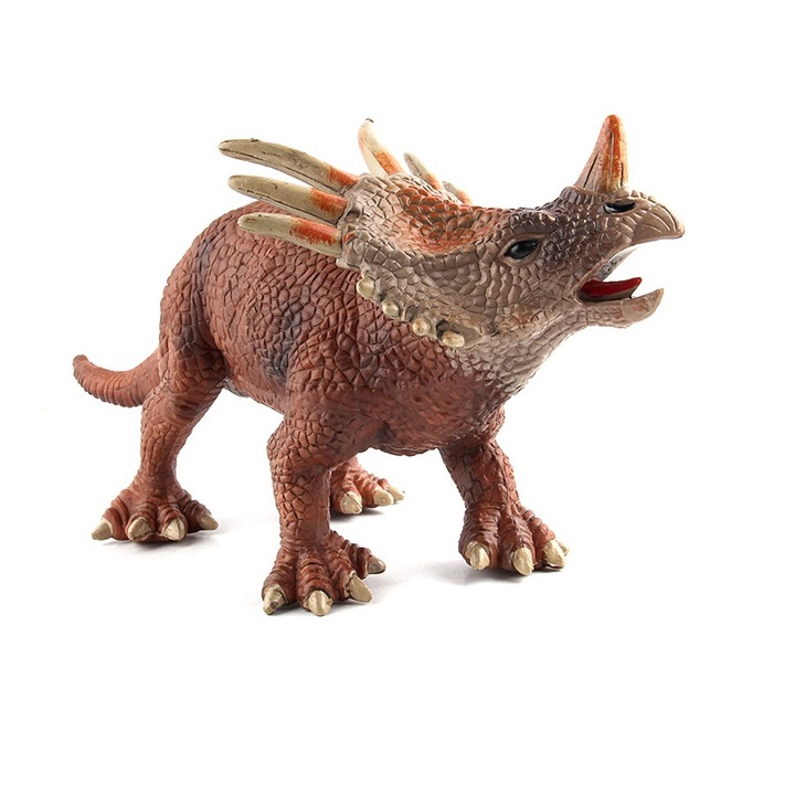 Dinoszaurusz figura Styracosaurus, Jormftte, PVC, barna