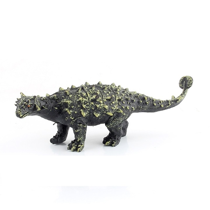 Dinoszaurusz figura, Jormftte, Ankylosaurus, PVC, fekete/zöld