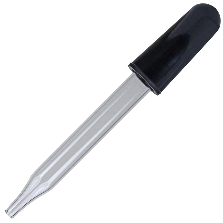 Set 100 bucati, pipeta medicala din sticla cu capat de cauciuc, 6.5cm, 1ml