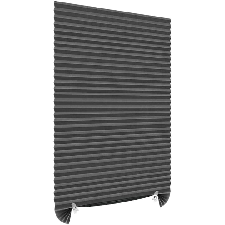 Jaluzea CCmax tip Evantai din PVC Textil Gri, Sistem de Prindere Autoadeziv Inclus, 600 x 1500 mm