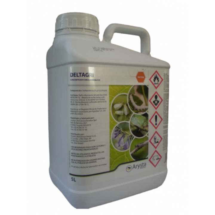 Insecticid pe baza de deltametrin, combate o gama larga de daunatori prin contact si ingestie la nivelul sistemului nervos, Deltagri, 5 l