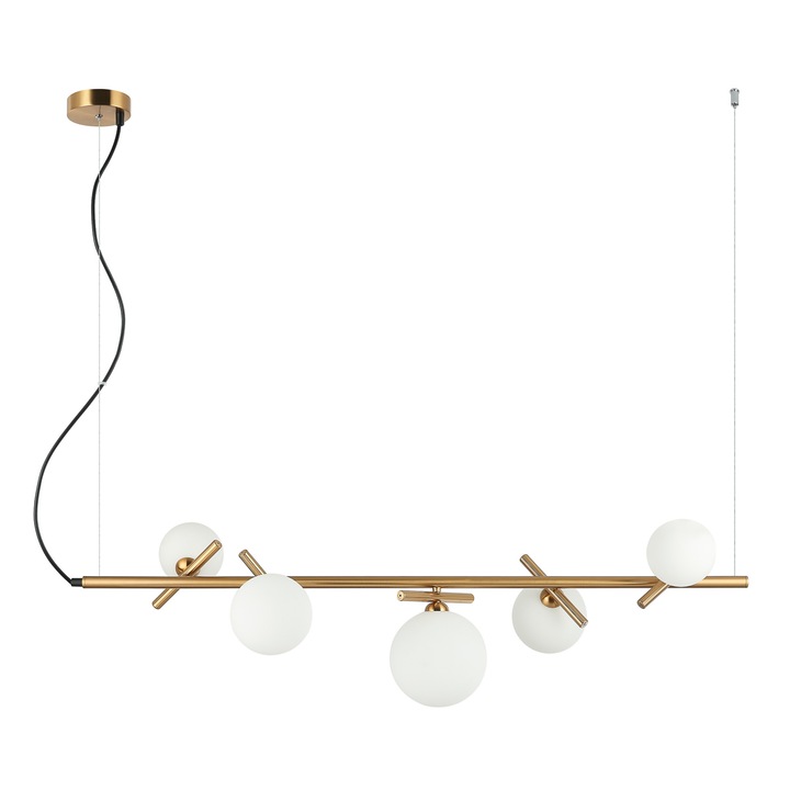 Полилей Italux Reverso, месинг, стъкло, 5XG9, L.102 см