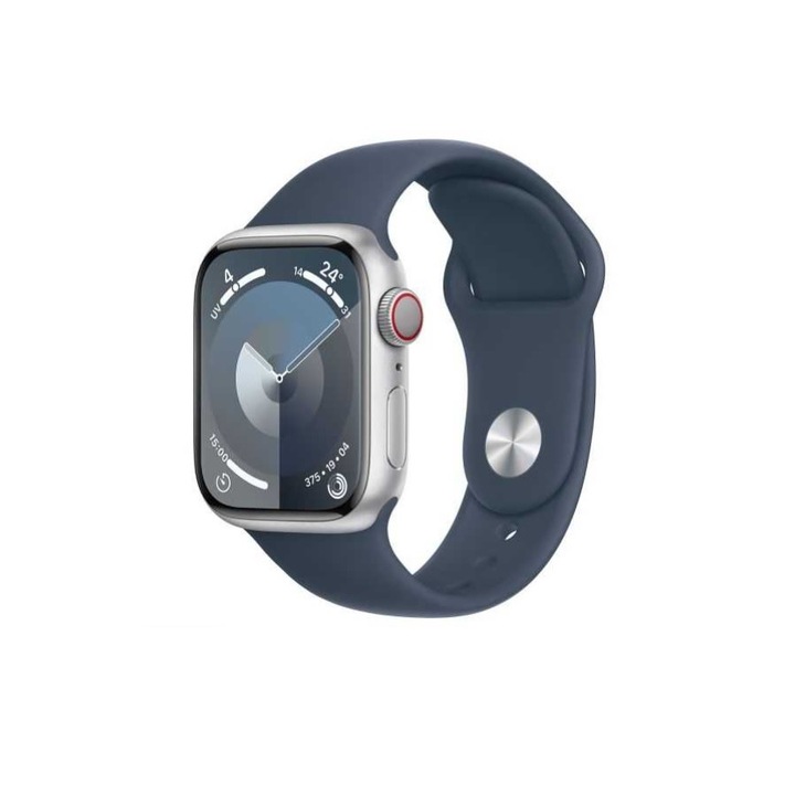 Смарт часовник Apple Watch Series 9, 41mm, Silver Al Storm Blue SB M/L CEL
