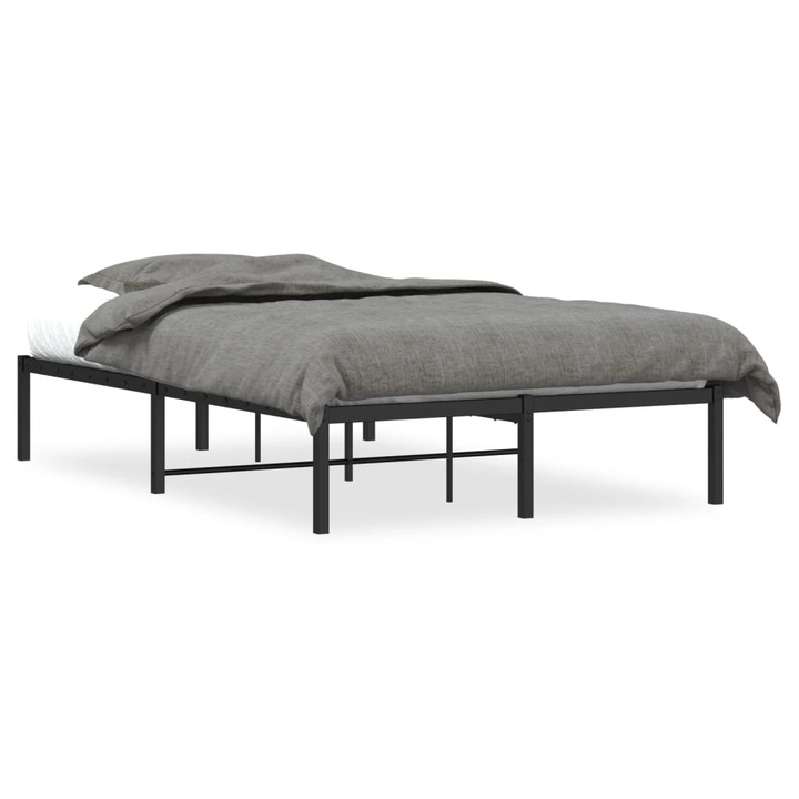 Cadru pat metalic vidaXL, negru, 120x190 cm 15.8 kg 373652