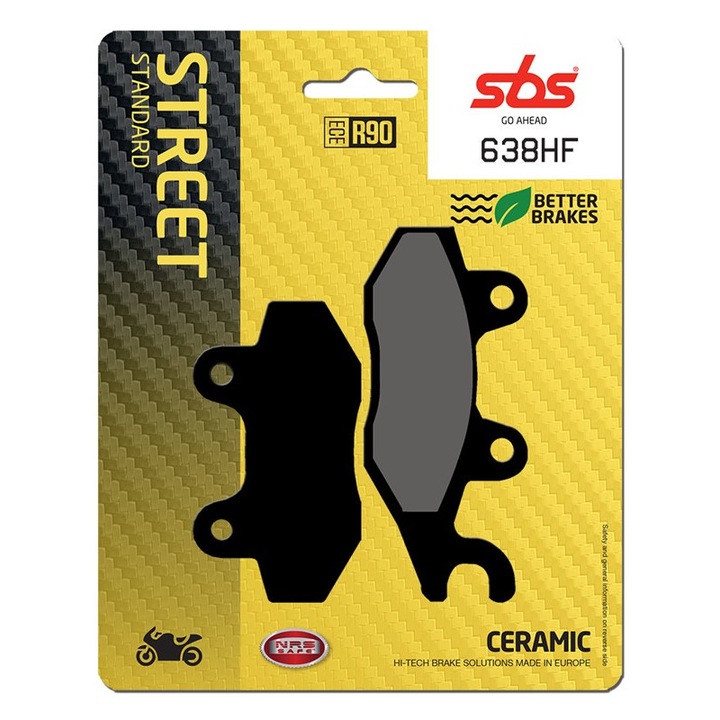 Set 2 bucati placute frana moto, SBS 638HF - ceramic