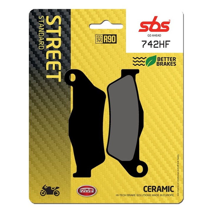 Set 2 bucati placute frana moto, SBS 742HF - ceramic