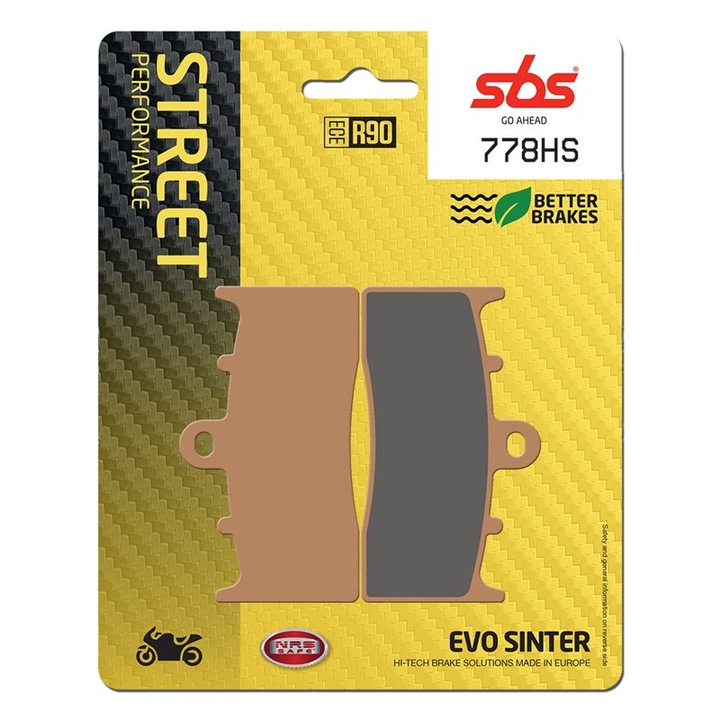 Set 2 bucati placute frana moto, SBS 778HS - sinter