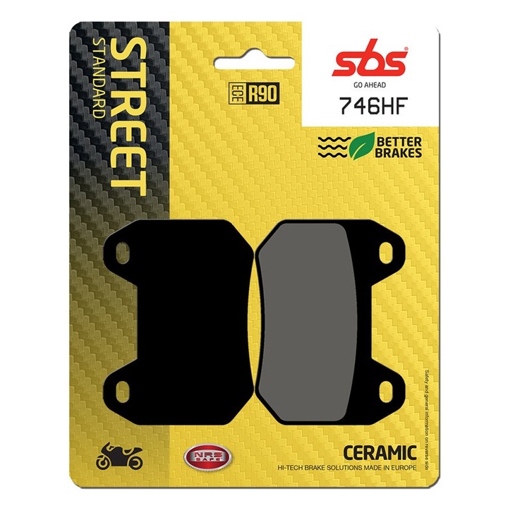 Set 2 bucati placute frana moto, SBS 746HF - ceramic