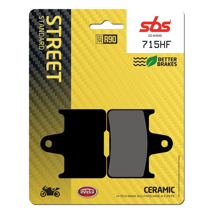 Set 2 bucati placute frana moto, SBS 715HF - ceramic