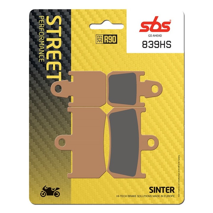 Set 2 bucati placute frana moto, SBS 839HS - sinter