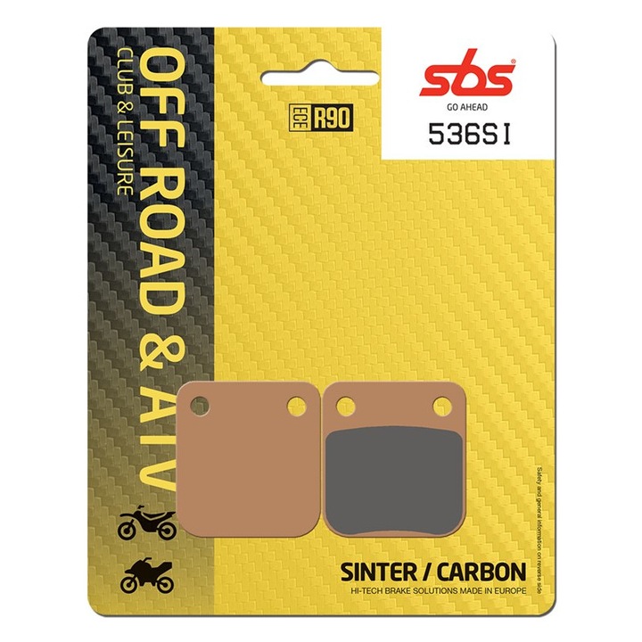 Set 2 bucati placute frana moto offroad si ATV, SBS 536SI - sinter / carbon