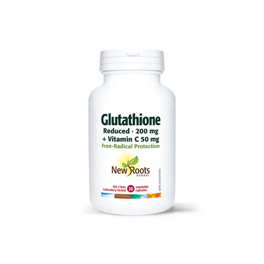 Glutationa (Glutathione) forte, 200 mg, 30 capsule, Antioxidant Puternic si  Detoxifiant pentru Functia Hepatica, New Roots Canada