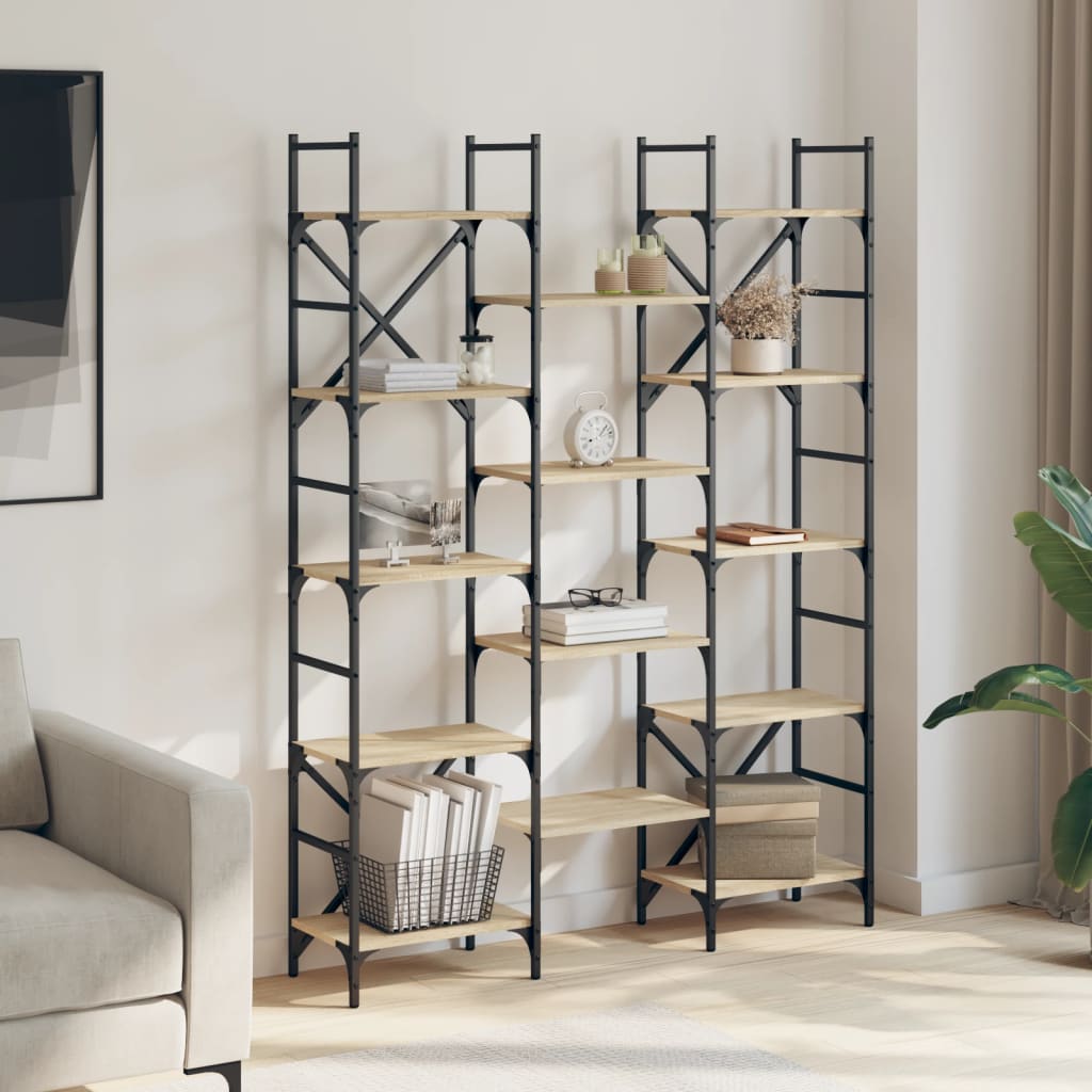 Етажерка за книги vidaXL, дъб сонома, 127, 5x28, 5x172, 5см, Инженерно ...
