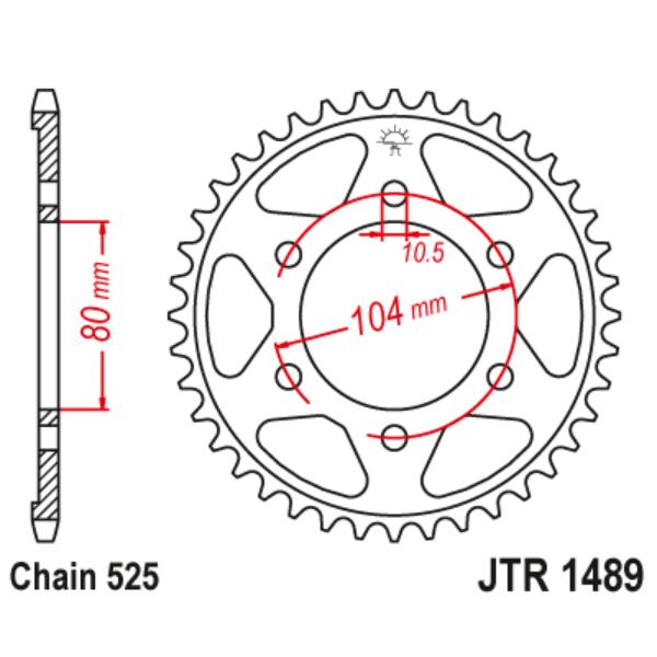 Pinion (foaie) spate JT Sprockets - JTR1489, 39 dinti pentru ZX