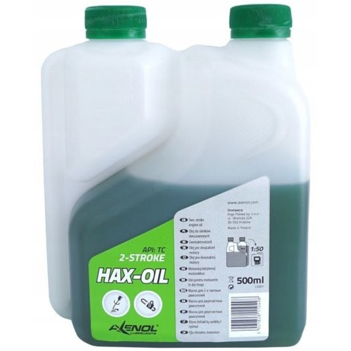 Motorolaj kerti gépekhez, Axenol, 500 ml, Zöld
