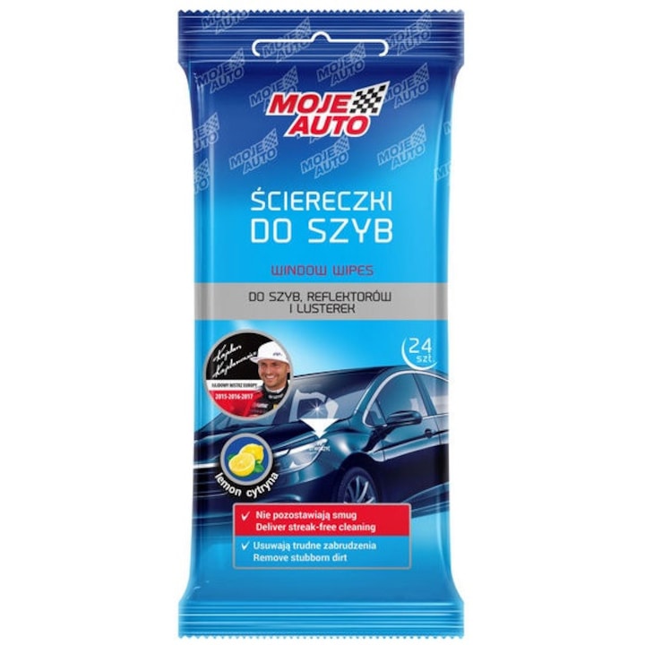 Servetele umede pentru geamuri auto, Moje Auto, 24 buc