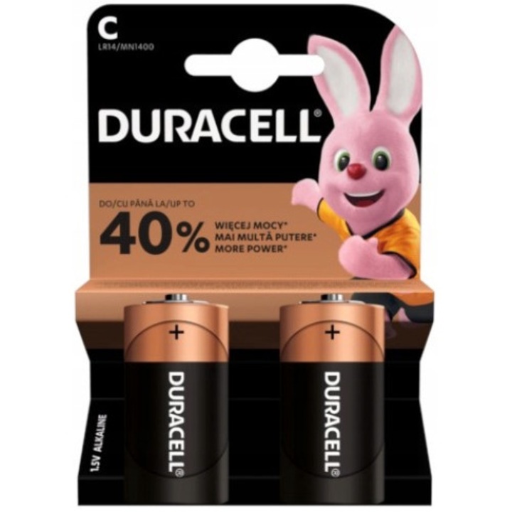 Alkáli elem, Duracell, Fém, Fekete, LR14