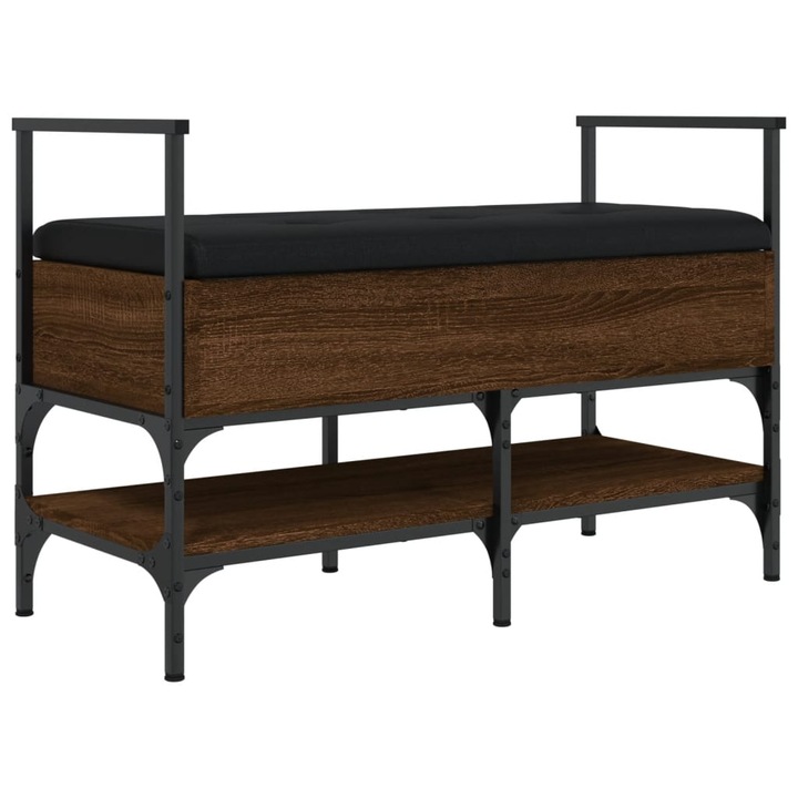 Banca de pantofi vidaXL, stejar maro, 85,5x42x57,5 cm, lemn prelucrat, 19.1 kg