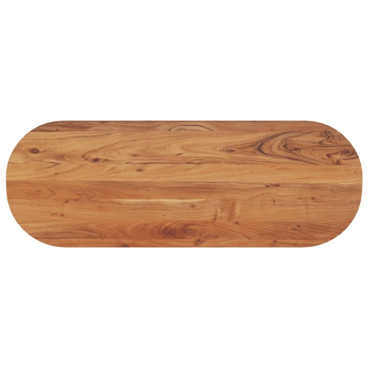 Blat de masa oval vidaXL, 140x50x2,5 cm, lemn masiv de acacia, 13.18 Kg