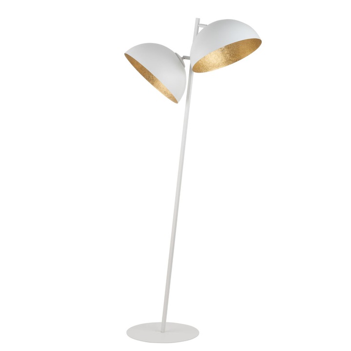 Lampa de podea, Sigma, Otel, Alb/Auriu
