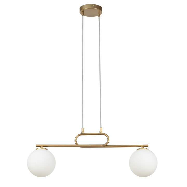 Висяща лампа TES II, златисто/бяло, 2*G9, 12W, дължина 62 см - SIGMA