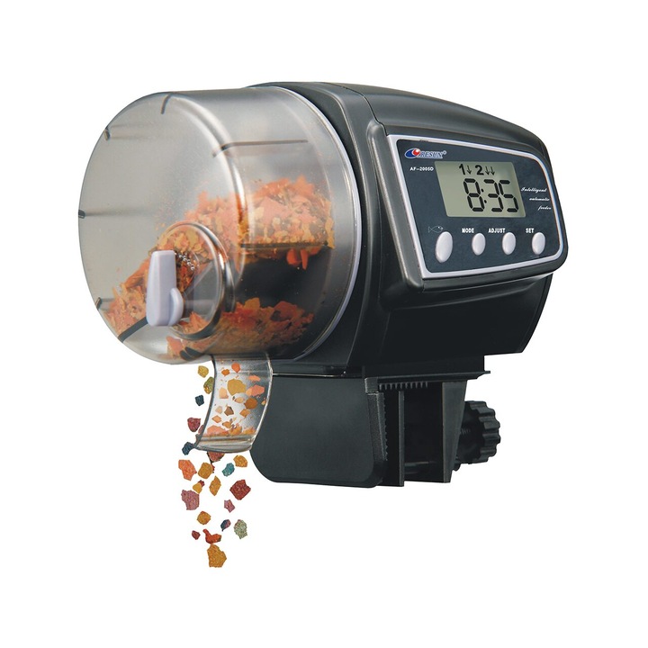 Hranitor automat pentru pesti, FLAMINGO, amestecarea si maruntirea mancarii, 12 x 14.5 x 9.5 cm