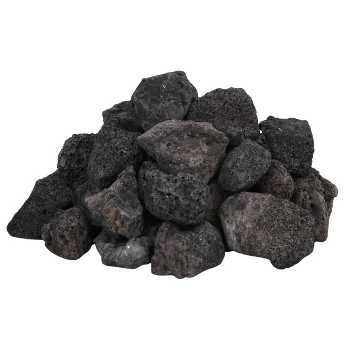 Roci vulcanice vidaXL, 10 kg, negru, 3-5 cm